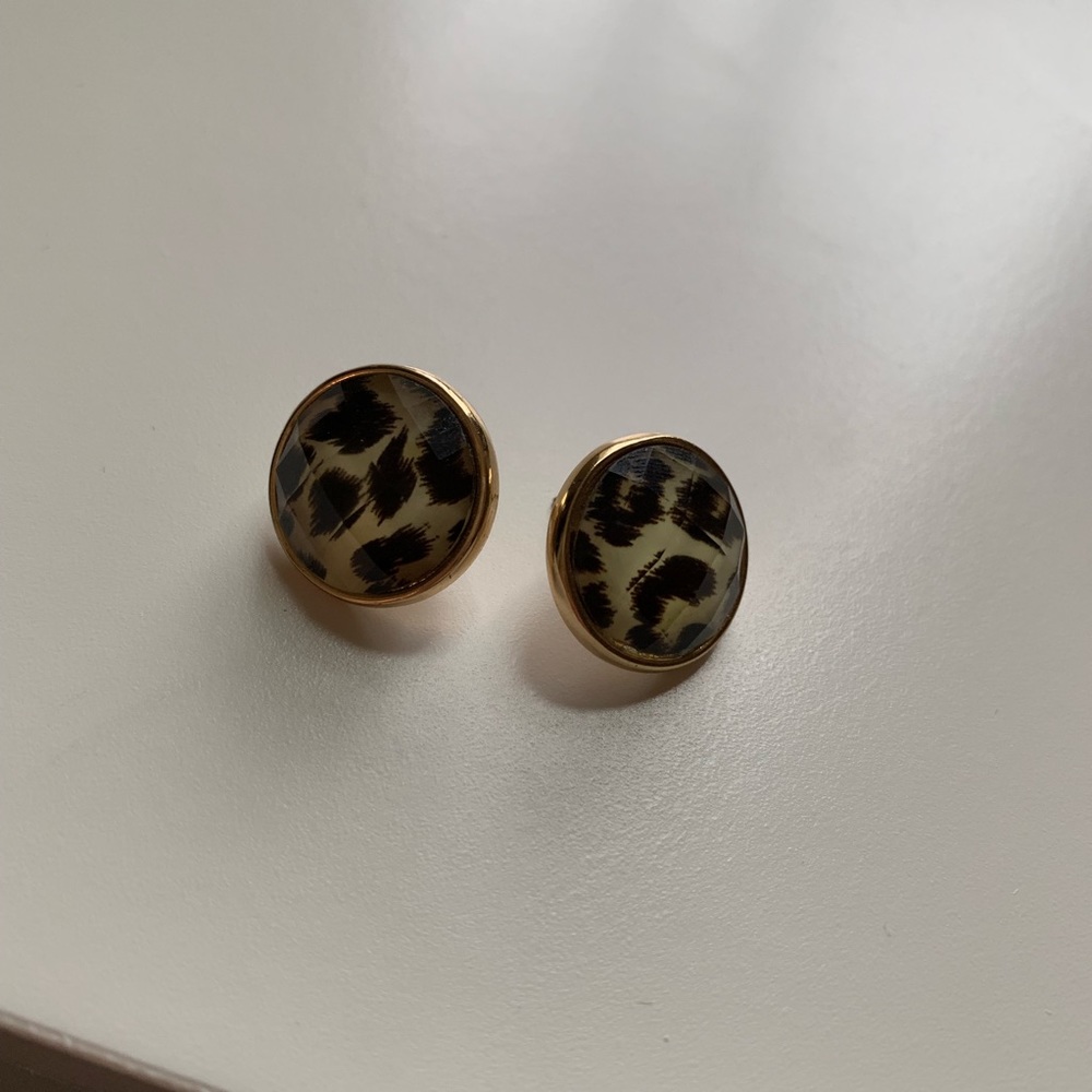 Kate spade round leopard stud earrings